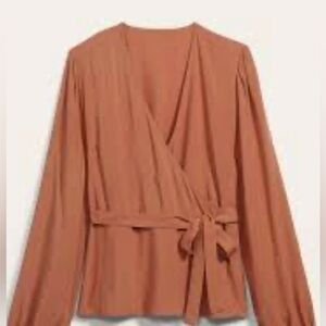 Old Navy Women's Wrap Blouse in Rust